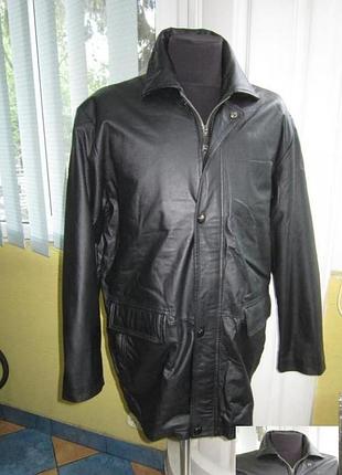 Большая утеплённая кожаная мужская куртка echt leder. 64р. лот 704