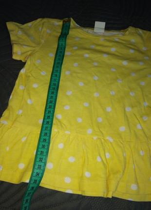 Маєчка футболка жовта котон котонові горошок3 фото