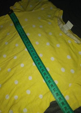 Маєчка футболка жовта котон котонові горошок4 фото