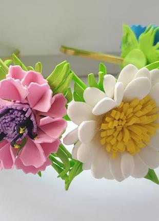 Обруч василек и  ромашка