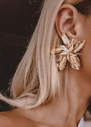 Серьги серёжки цветы бижутерия