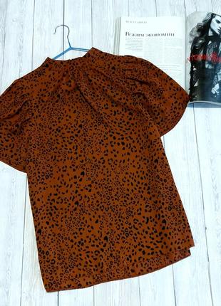 Леопардовая блуза коричневая блузка леопардовый принт new look