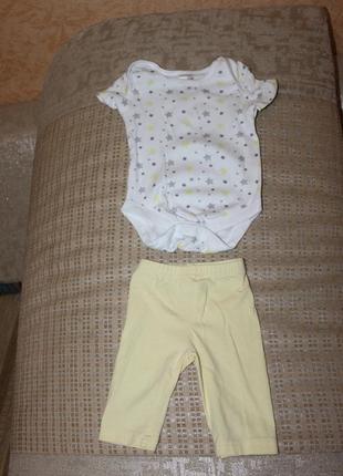 Бодик и лосины девочке 3-6 мес