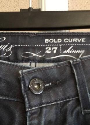 Темно сине-серые  джинсы-скинни levis c тонким восковым покрытием (лощенные)3 фото