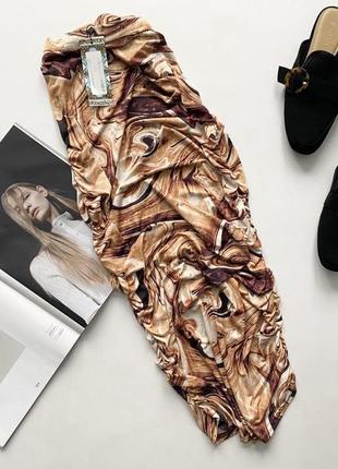 Красивая юбка миди по фигуре принт 8с