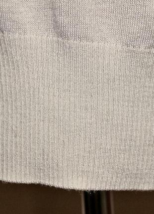 Тонкий удлиненный свитер motivi в составе шерсть цвет слоновой кости ворот-хомут10 фото