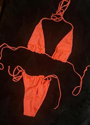 Неоновый купальник,оранжевый купальник,огненный купальник,яркий купальник1 фото
