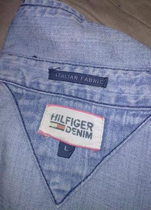 Мужская джинсовая рубашка джинсовка tommy hilfiger denim4 фото