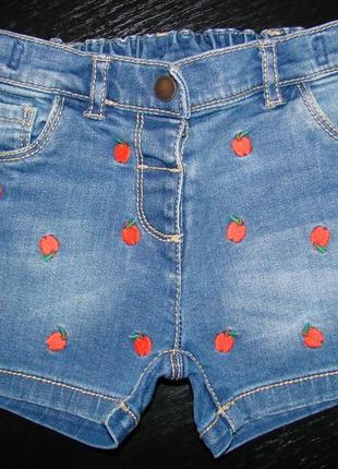 Крутые шорты next вышивка 2-3 г(до 4) кол.19 год как новые!