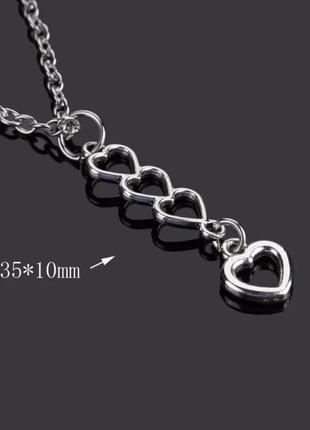 Ожерелье-чокер с подвеской сердечками2 фото