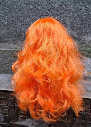 Оранжевий кучерявий парик 62cm