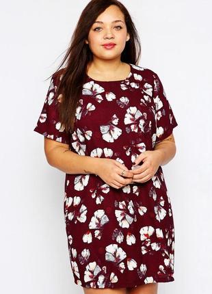 Бордовое платье в цветочный принт zara