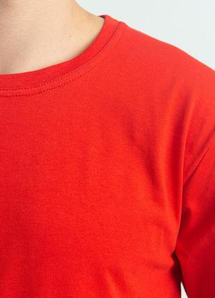 Футболка базовая хлопок, футболка червона  з бавовни2 фото