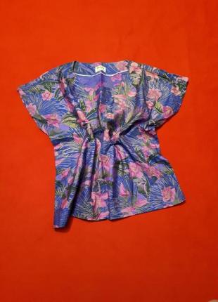 Шелковая блузка батик  шёлк оверсайз винтаж р s-m5 фото