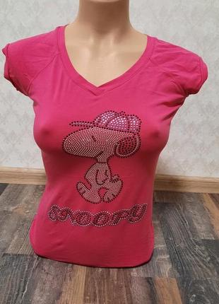 Футболка snoopy малинова