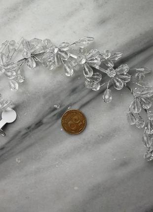 Веточка крупная на свадебную прическу нарядный стеклярус3 фото