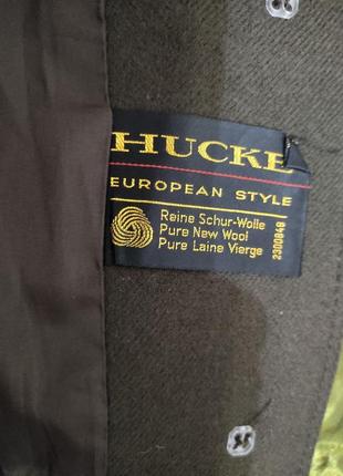 Hucke шикарне брендове шерстяне пальто комір норка.10 фото