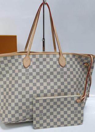 Сумка шопер шахматка в стиле louis vuitton