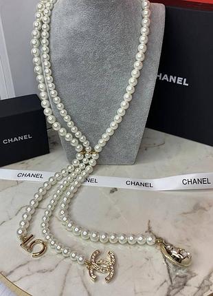 Брендовые бусы с жемчугом майорка и позолота