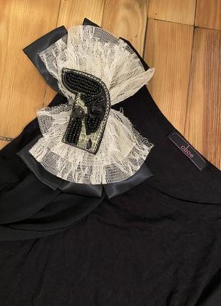 Черная блуза топ футболка майка праздничная вечерн нарядн2 фото