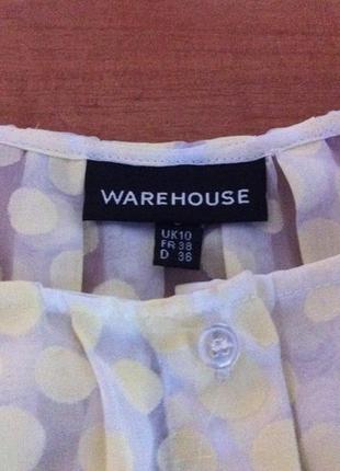 Легкая блуза warehouse в горошек3 фото