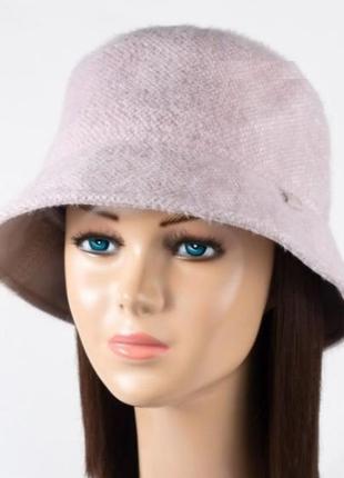 Женская панама из ангоры эпика тёмная пудра 0150