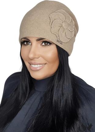 Шерстяная шапка-бандана olimpia (олимпия) 21.056.37 кэмэл
