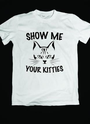 Футболка детская с принтом кота cats