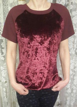 Велюровая блуза boohoo красивого бордового цвета2 фото