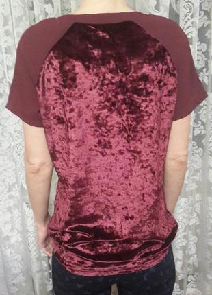 Велюровая блуза boohoo красивого бордового цвета5 фото