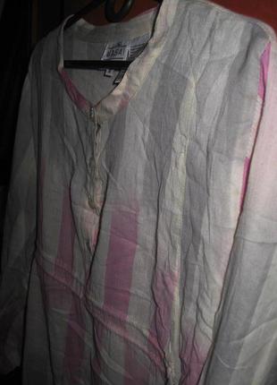 Платье-туника батист серо-розовая2 фото