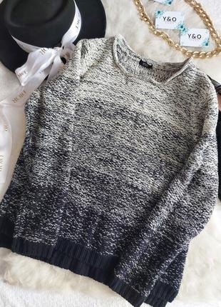Дуже гарний теплий светр чорний светр білий теплий акрил в ідеальному стані 🖤f&f🖤2 фото