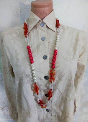 Намисто білий перли в стилі dior,червоний,ланцюг,кольє,намисто,браслет.4 фото