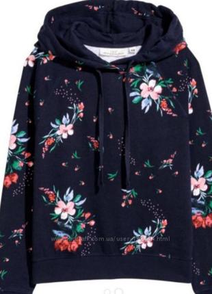 Капюшонка,кофта,худи в цветочек h&m