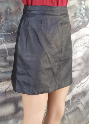 Кожаная юбка мини 100%кожа мягкая и эластичная2 фото
