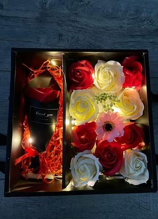 Набір троянд з мила з led підсвіткою