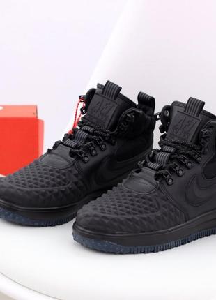 Мужские высокие кожаные кроссовки nike lunar force 1 duckboot #найк зима