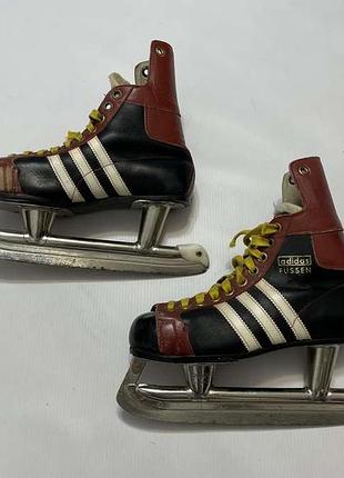 Коньки кожаные adidas fussen brand, хоккейные, 24 см, в хорошем сост.