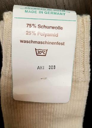Белые айвори шерстяные носки машинной вязки  на 1-9 лет3 фото