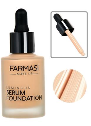 Farmasi luminous serum foundation , тон 02 (натуральний) та 05 (засмага)4 фото