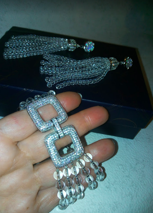 Дизайнерський браслет стильні сережки пензлика натуральні камені весілля — свято подарунок