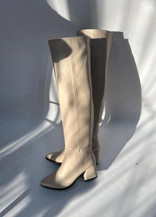 Чоботи високі ботфорти жіночі демі зима натуральна шкіра, замша