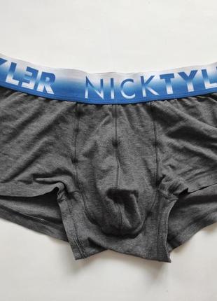 Чоловічі трусики nick tyler сірі шорти, боксери труси труси шорти бавовняні сірі чоловічі боксери