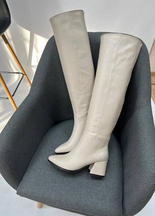 Чоботи високі ботфорти жіночі демі зима натуральна шкіра, замша