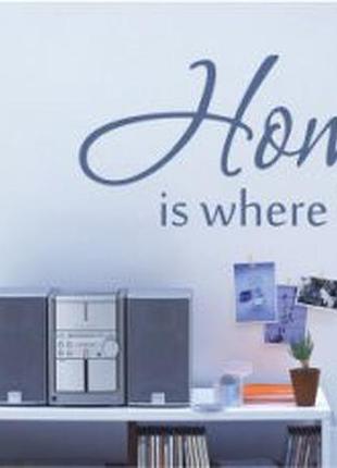 Наклейка на стіну «home is where mom is»