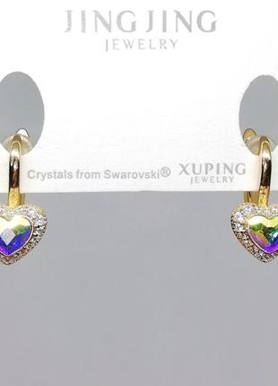 Роскошные серьги  xuping с кристаллами swarovski и фианитами 💎8 фото