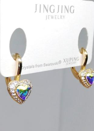 Роскошные серьги  xuping с кристаллами swarovski и фианитами 💎4 фото