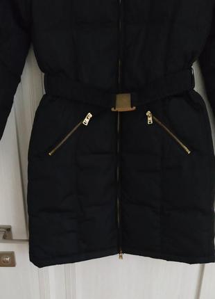 Зимняя дутая куртка с  объемным воротником.пуховая куртка-пальто.2 фото