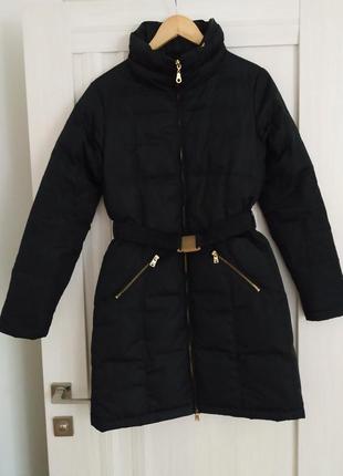 Зимняя дутая куртка с  объемным воротником.пуховая куртка-пальто.4 фото