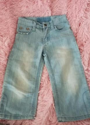 Голубые джинсы-кюлоты палаццо для девочки 3-4 года